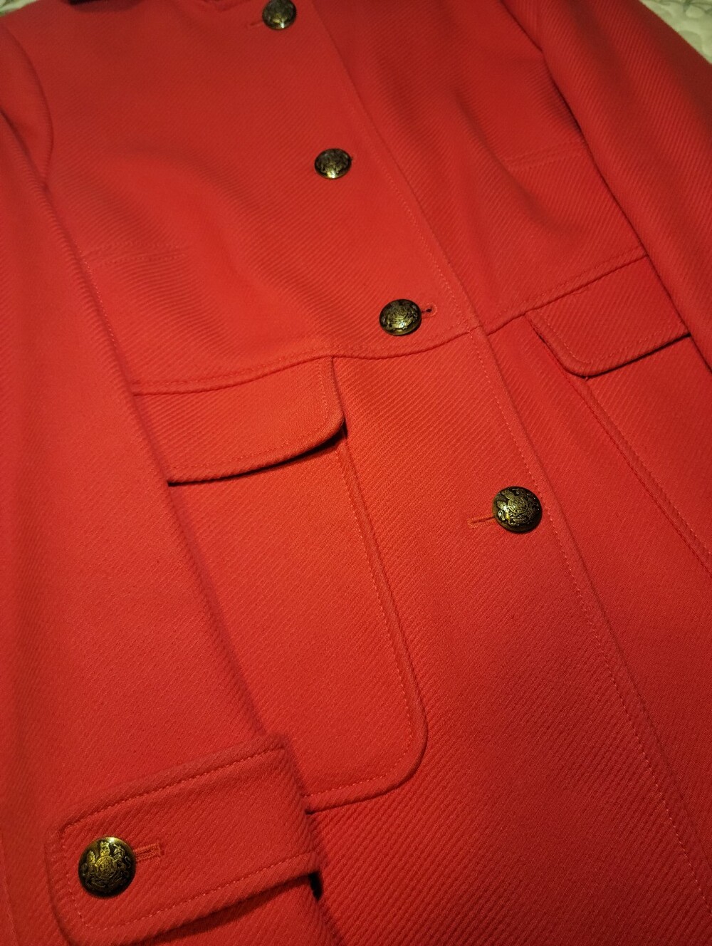 Banana Republic Candy Apple Red Cotton Coat Petite Small